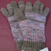 Knitted coloured gloves