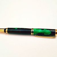 Burl with Green Resin Pen