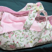 Doll's Carry Basket with Bedding - Pink