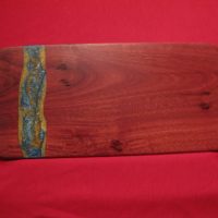 Jarrah Board with blue-gold resin 395X200mm